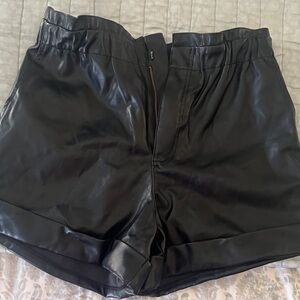 Buddy Love Black Faux Leather Women’s Shorts